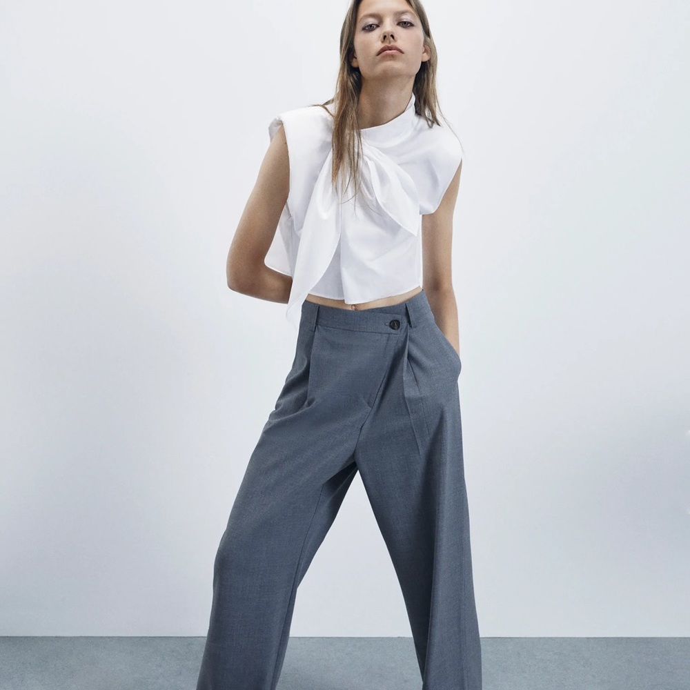 Zara Asymmetric Wide Leg Trouser 🖤